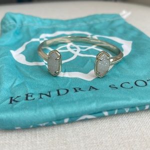 Kendra Scott Elton Cuff Bracelet- Gold with Iridescent Drusy Stones